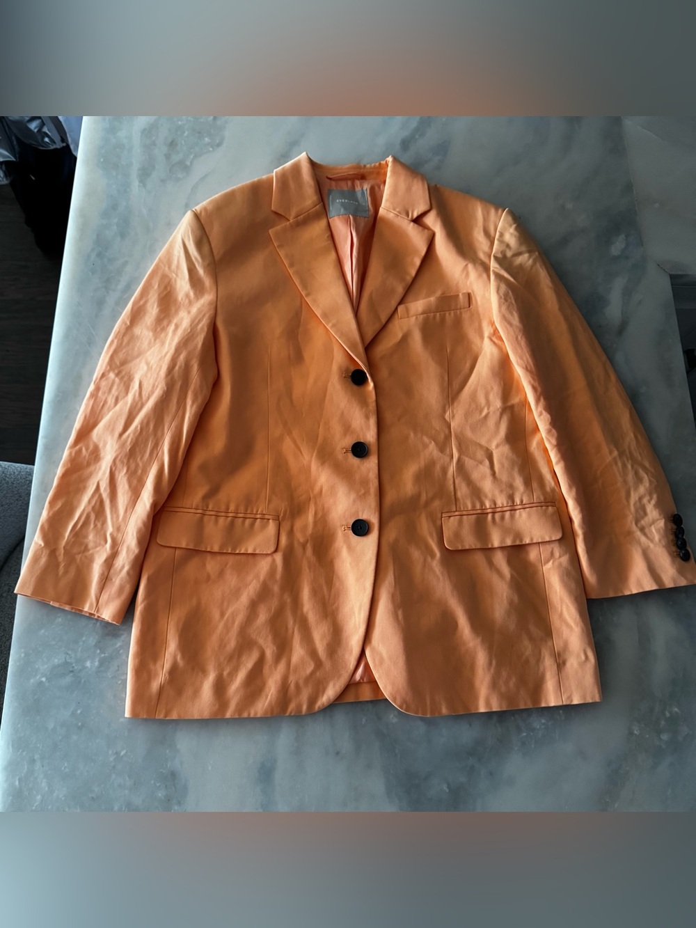 EVERLANE The 80's Oversized Blazer Size 12 Orange Preppy Modern Casual